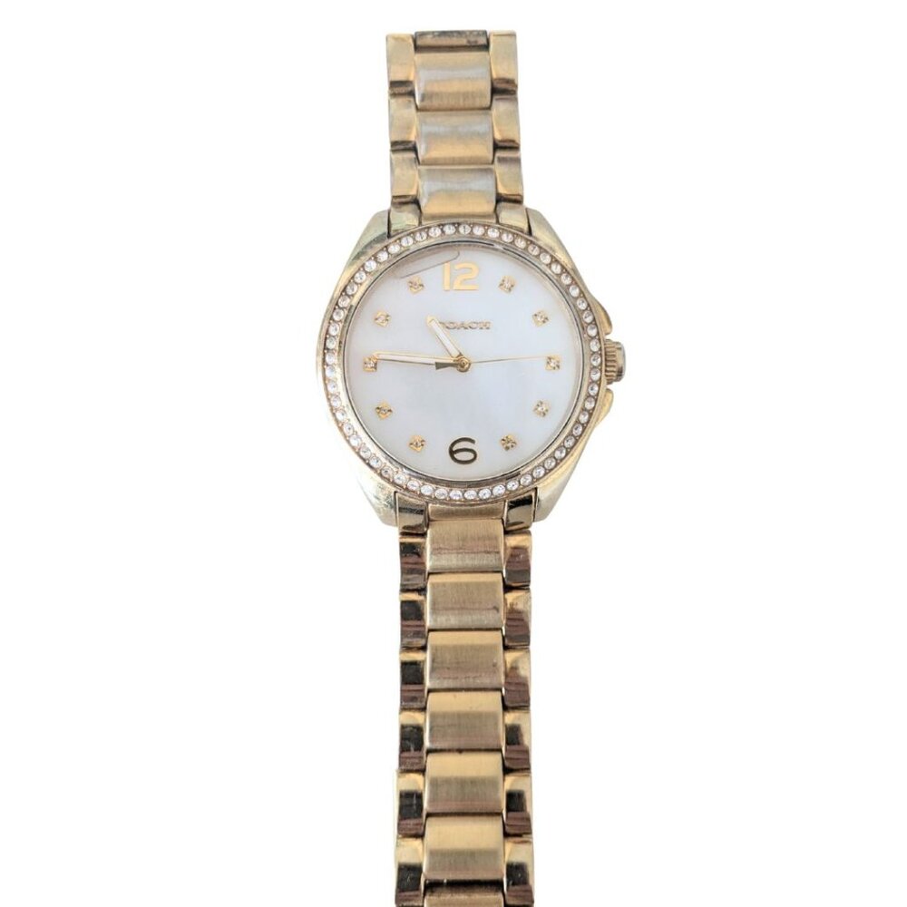 Coach Gold-Tone Crystal Bezel Watch (Women’s)